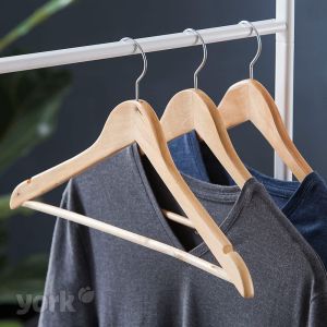 Закачалка за дрехи York, дървена, 3 броя, 46 х 24.9 х 1.3 cm