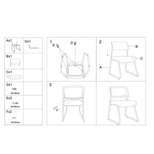 Посетителски стол RFG Evo 4S M, текстил, метална основа, до 120 kg, черен