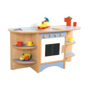 Nowa Szkola Кухня, детска, с 3 котлона и печка, 104 х 37 х 56 cm, синя