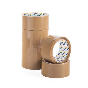 Office 1 Тиксо, опаковъчно, 48 mm x 66 m, кафяво, 6 броя