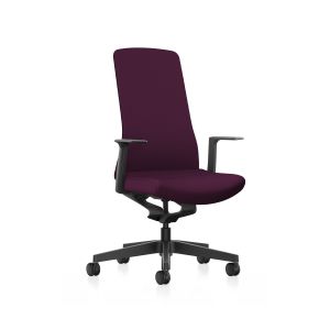 Ергономичен стол Interstuhl PU113, Smart-Spring механизъм, черно-лилав