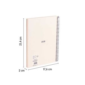 Milan Тетрадка 1918, А5, широки редове, твърда корица, със спирала, 80 листа, бежова