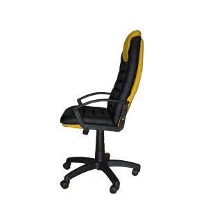 Геймърски стол Tunis, екокожа, Tilt механизъм, полиамидна основа, до 120 kg, черно-жълт