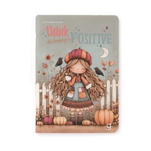 Gipta Тетрадка Think, A4, кремава хартия, широки редове, картонена корица, 60 листа