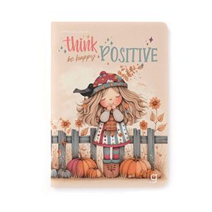 Gipta Тетрадка Think, A4, кремава хартия, широки редове, картонена корица, 60 листа