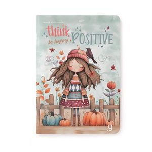 Gipta Тетрадка Think, A4, кремава хартия, широки редове, картонена корица, 60 листа