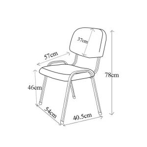 Посетителски стол Iso Iron Black, екокожа, метална основа, до 120 kg, син, 5 броя в комплект